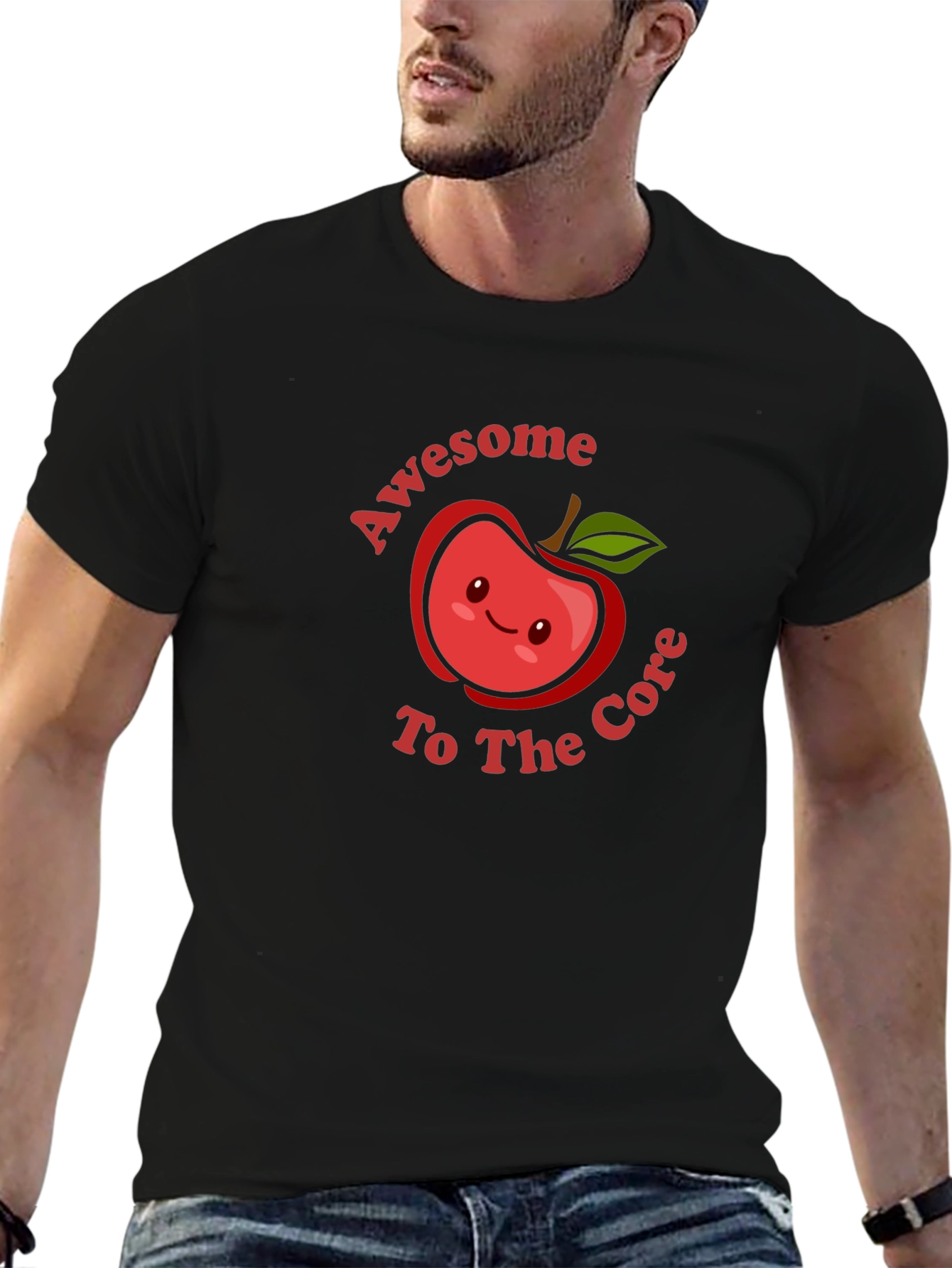 Awesome To The Core Apple Graphic T-Shirt