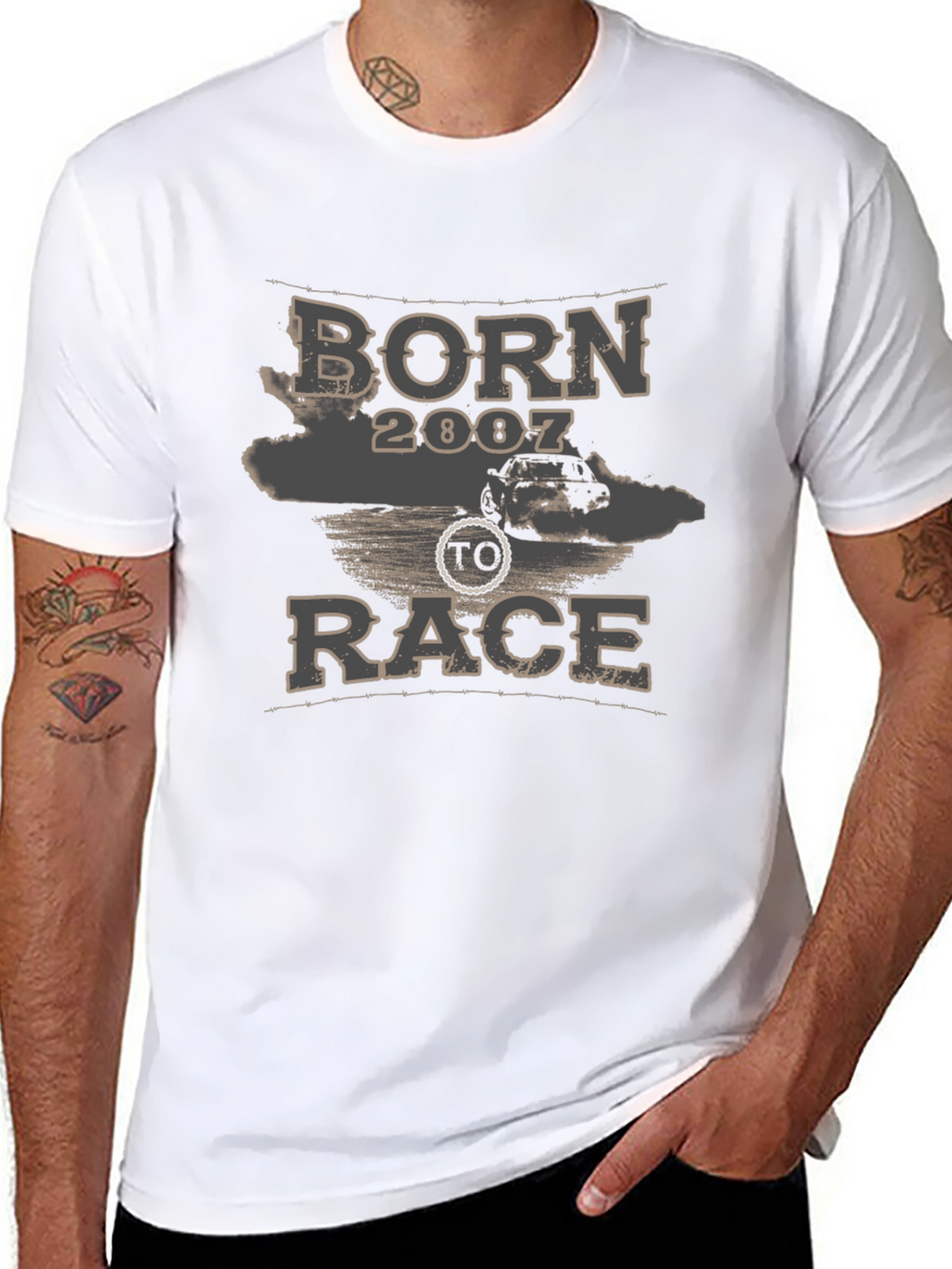 Born to Race 2007 Black Graphic T-Shirt