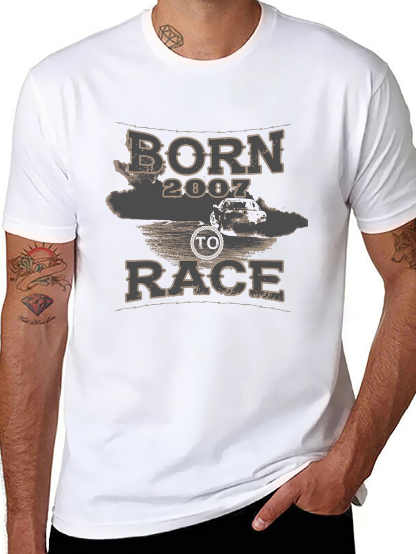 Born to Race 2007 Black Graphic T-Shirt