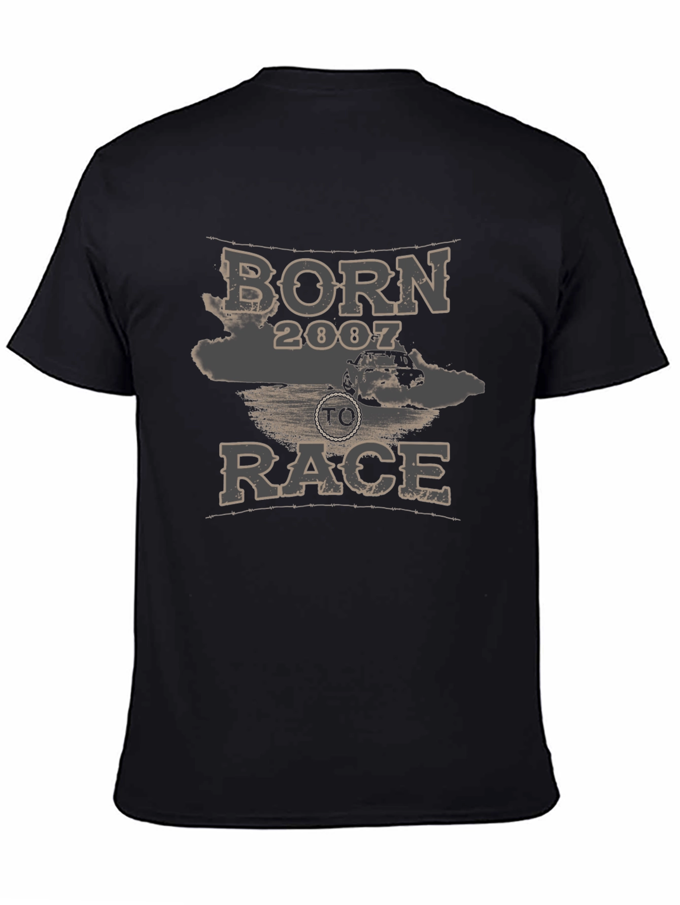 Born to Race 2007 Black Graphic T-Shirt
