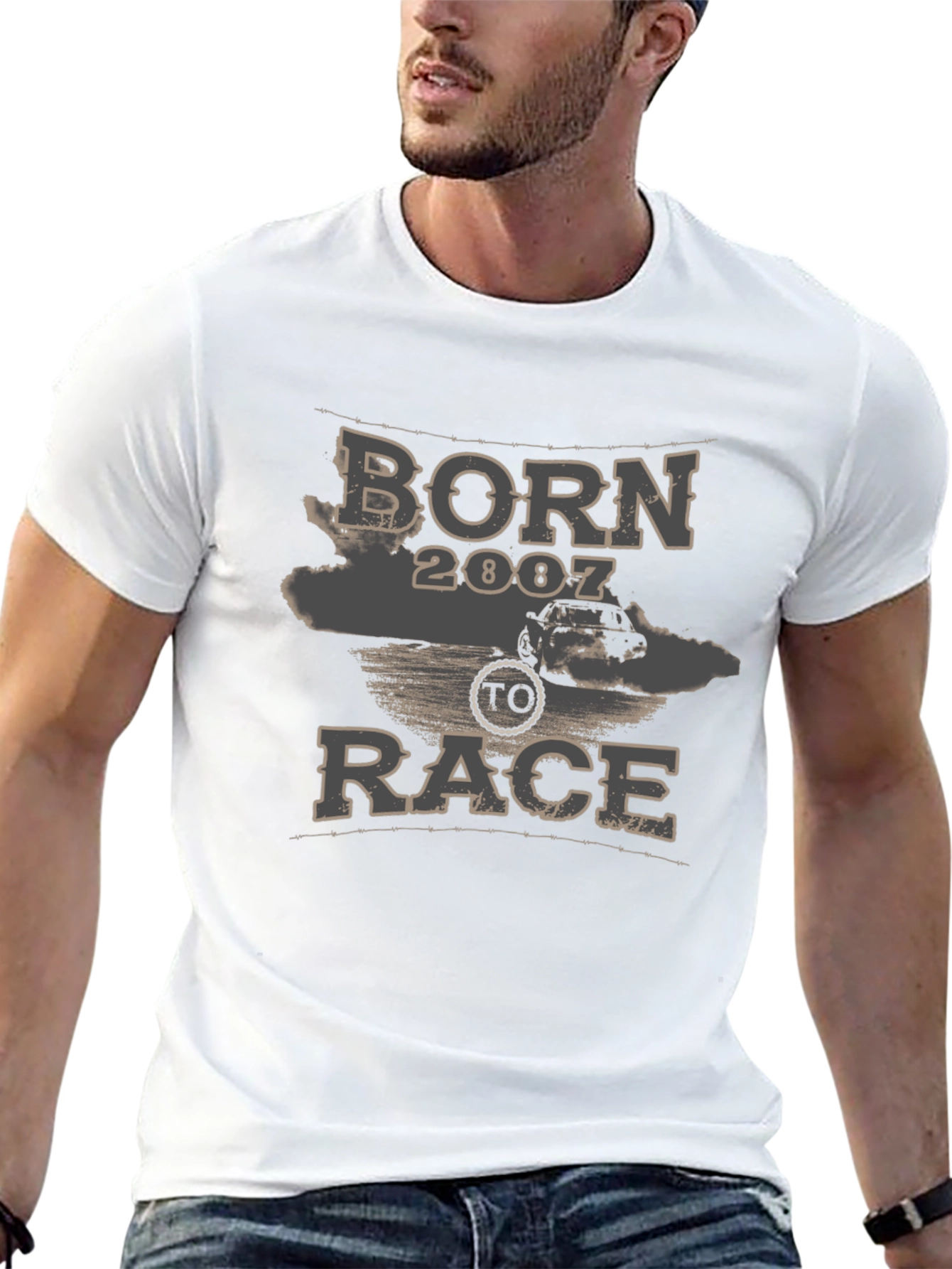 Born to Race 2007 Black Graphic T-Shirt