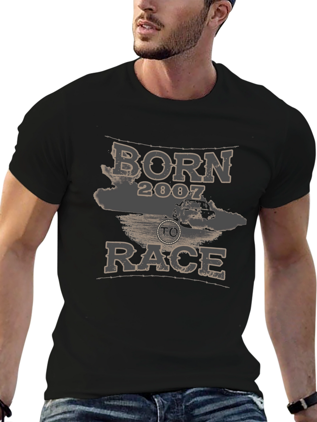 Born to Race 2007 Black Graphic T-Shirt