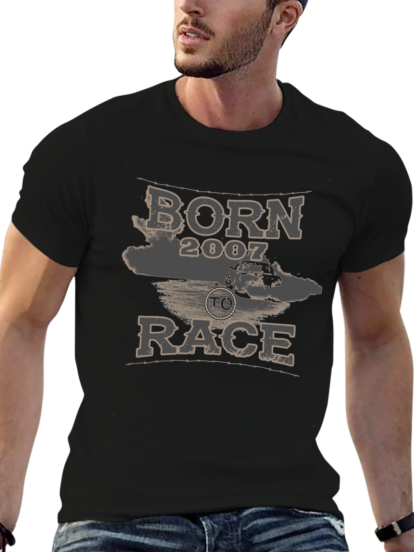 Born to Race 2007 Black Graphic T-Shirt