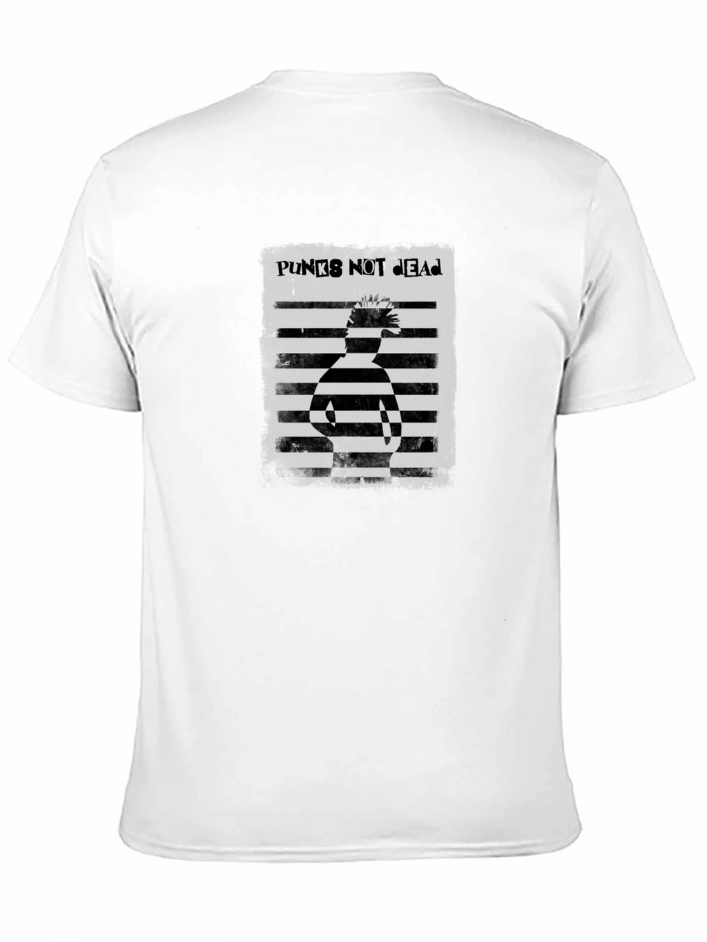 Punks Not Dead Striped Graphic Tee