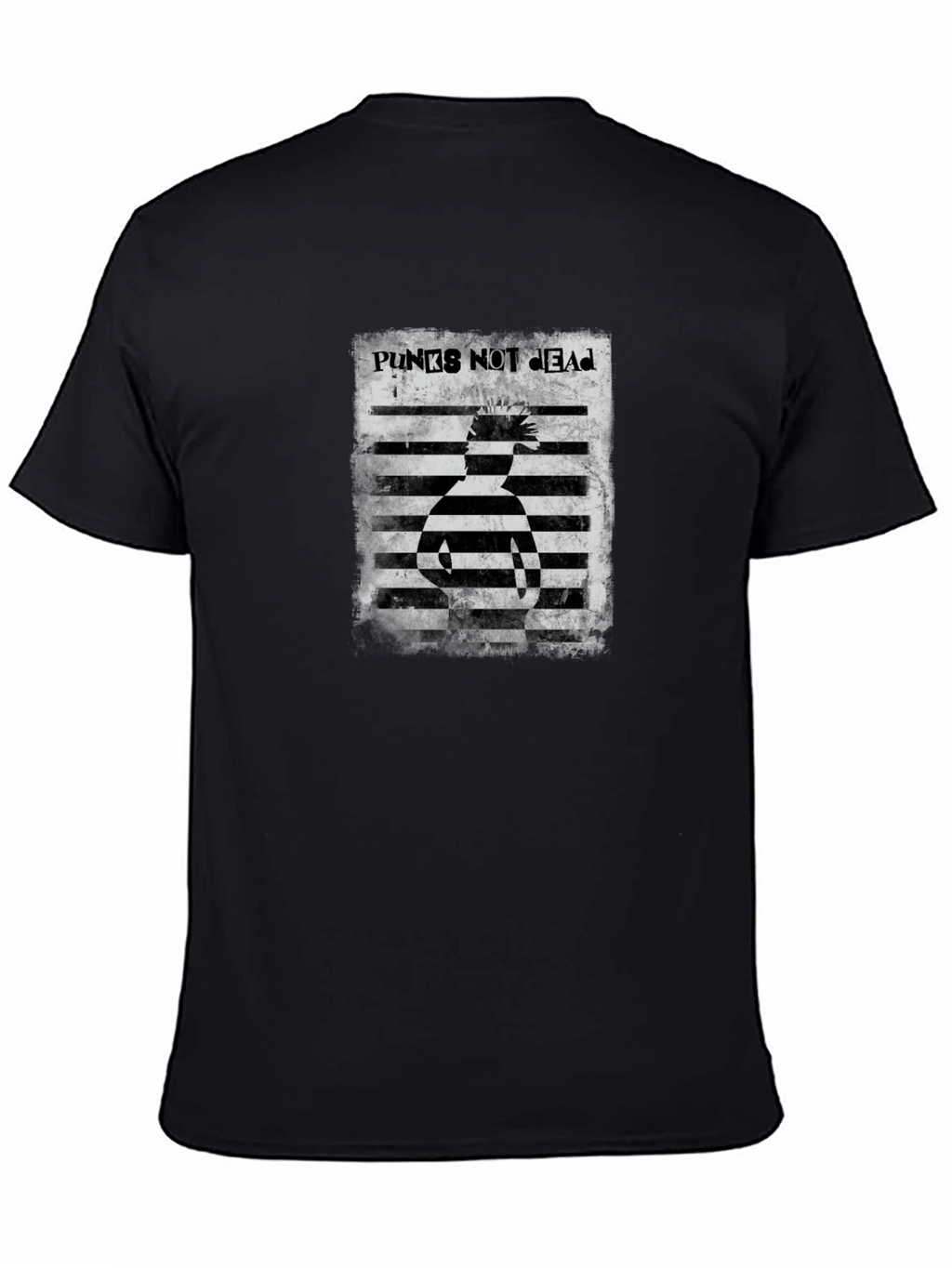 Punks Not Dead Striped Graphic Tee