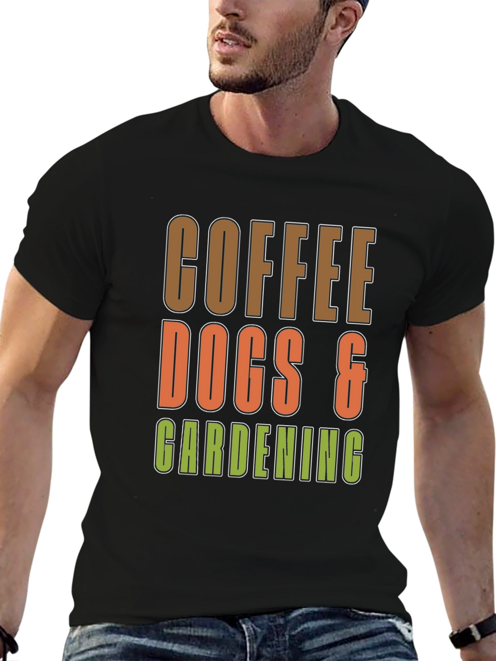 Coffee Dogs & Gardening Graphic T-Shirt
