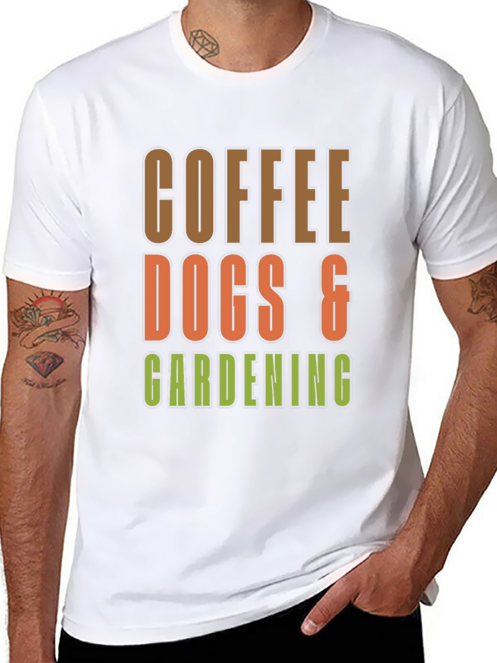 Coffee Dogs & Gardening Graphic T-Shirt