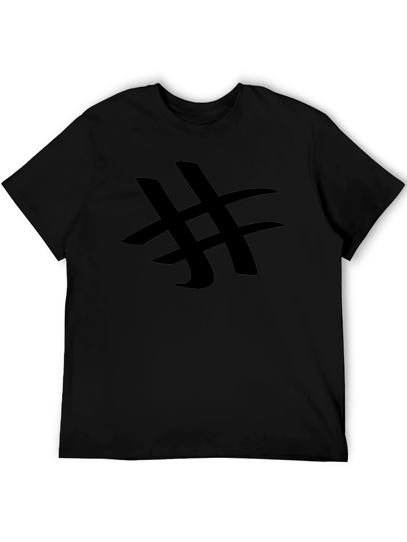 Black Hashtag Graphic Tee - Casual Style