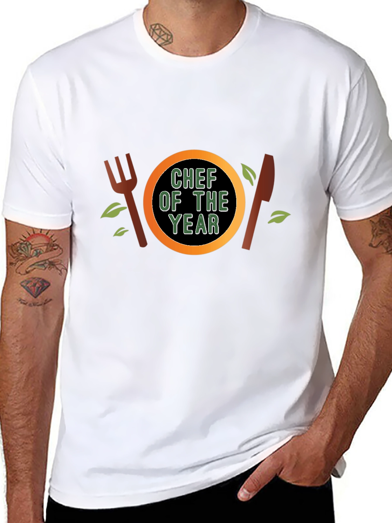 Chef of the Year T-Shirt - Black Crew Neck