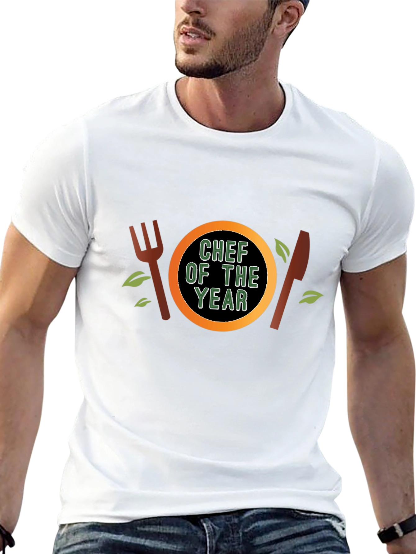 Chef of the Year T-Shirt - Black Crew Neck