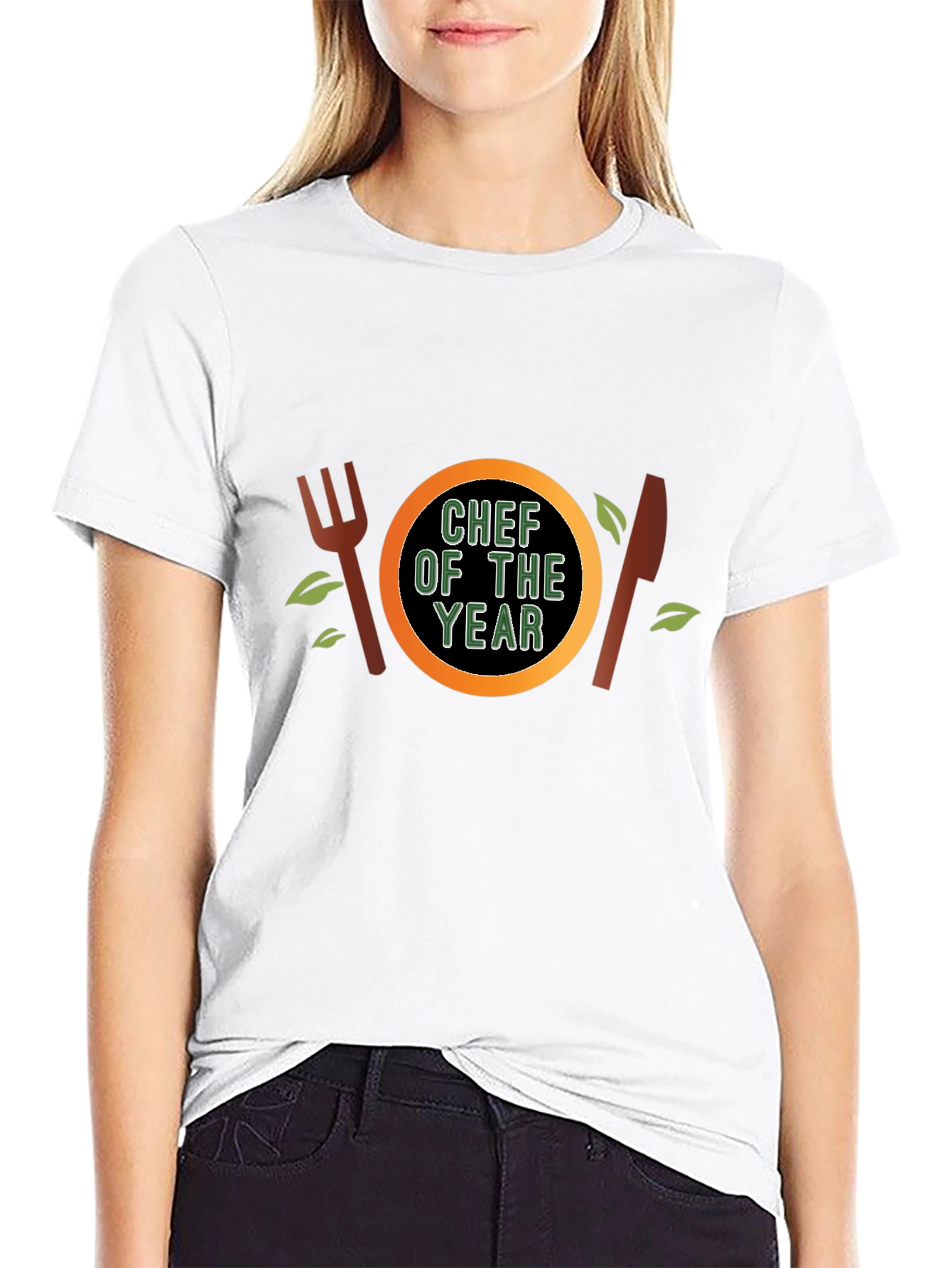 Chef of the Year T-Shirt - Black Crew Neck