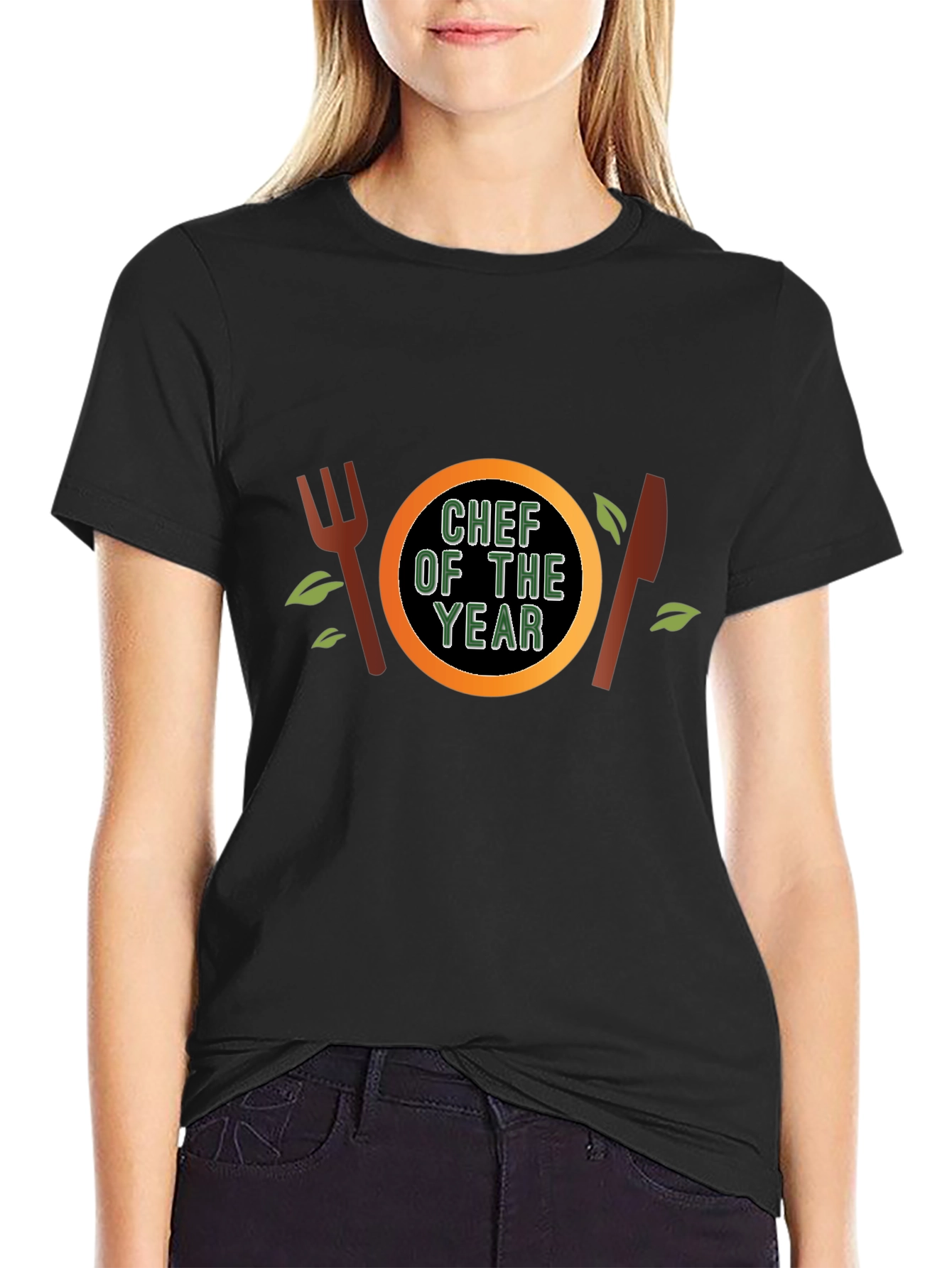Chef of the Year T-Shirt - Black Crew Neck