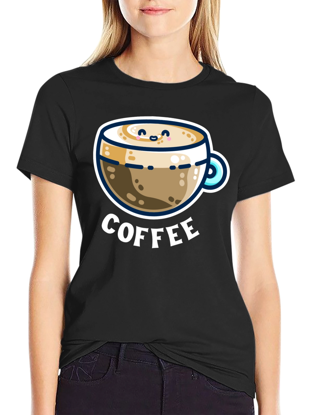 Cute Coffee Graphic Tee - Black Unisex T-Shirt