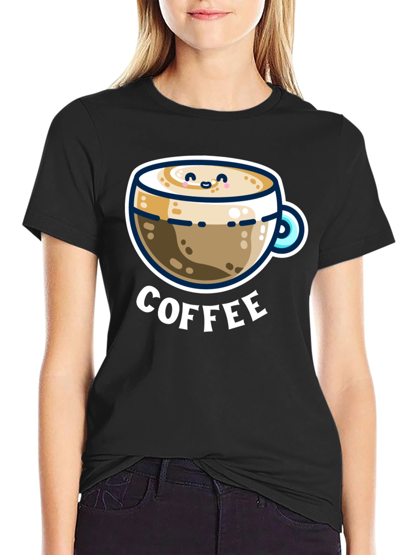 Cute Coffee Graphic Tee - Black Unisex T-Shirt