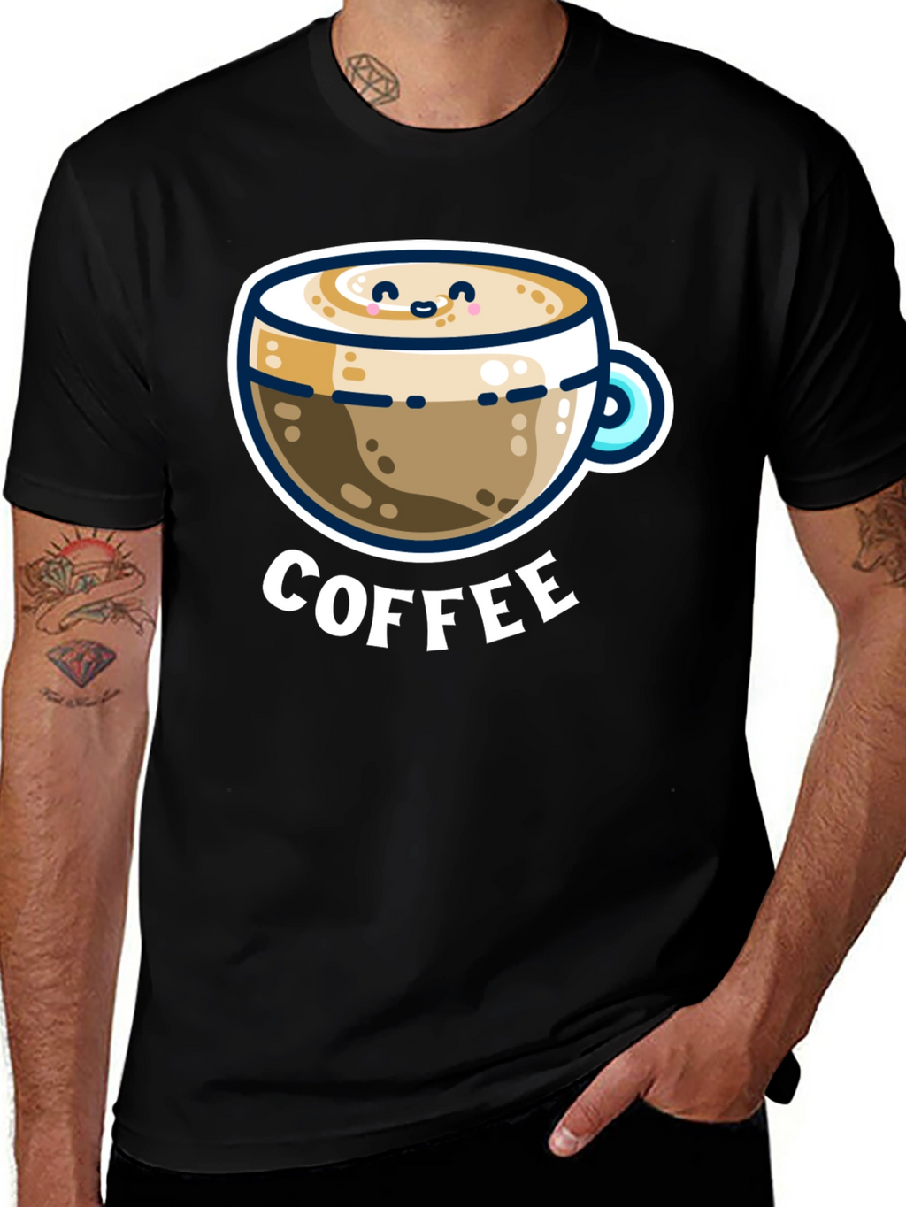 Cute Coffee Graphic Tee - Black Unisex T-Shirt