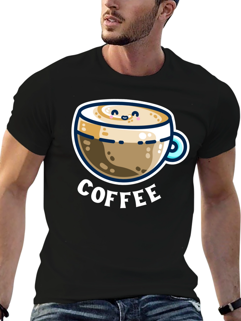 Cute Coffee Graphic Tee - Black Unisex T-Shirt