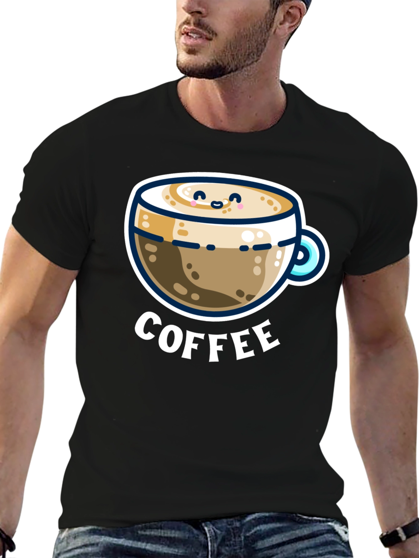 Cute Coffee Graphic Tee - Black Unisex T-Shirt