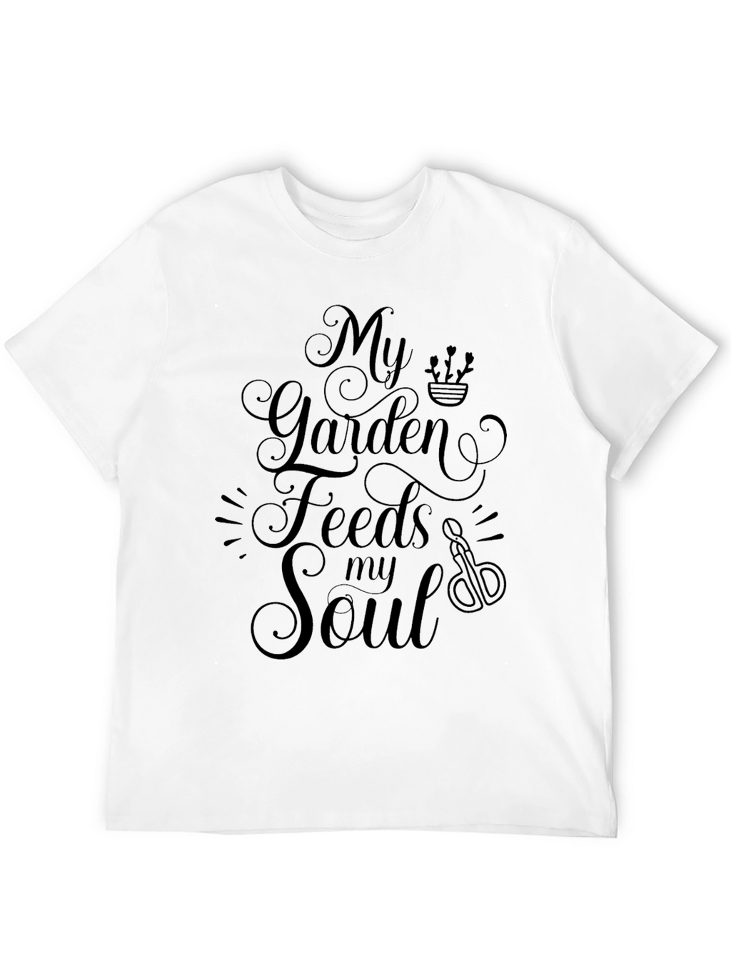 My Garden Feeds My Soul Black T-Shirt