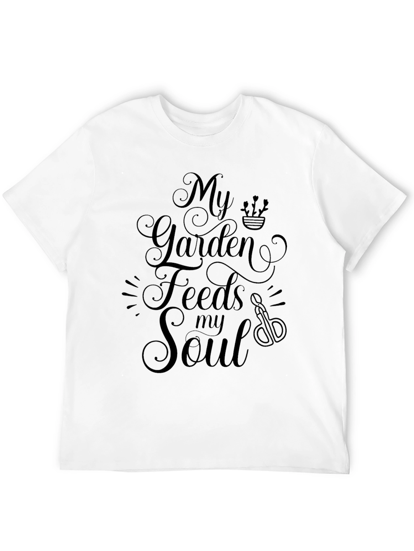 My Garden Feeds My Soul Black T-Shirt