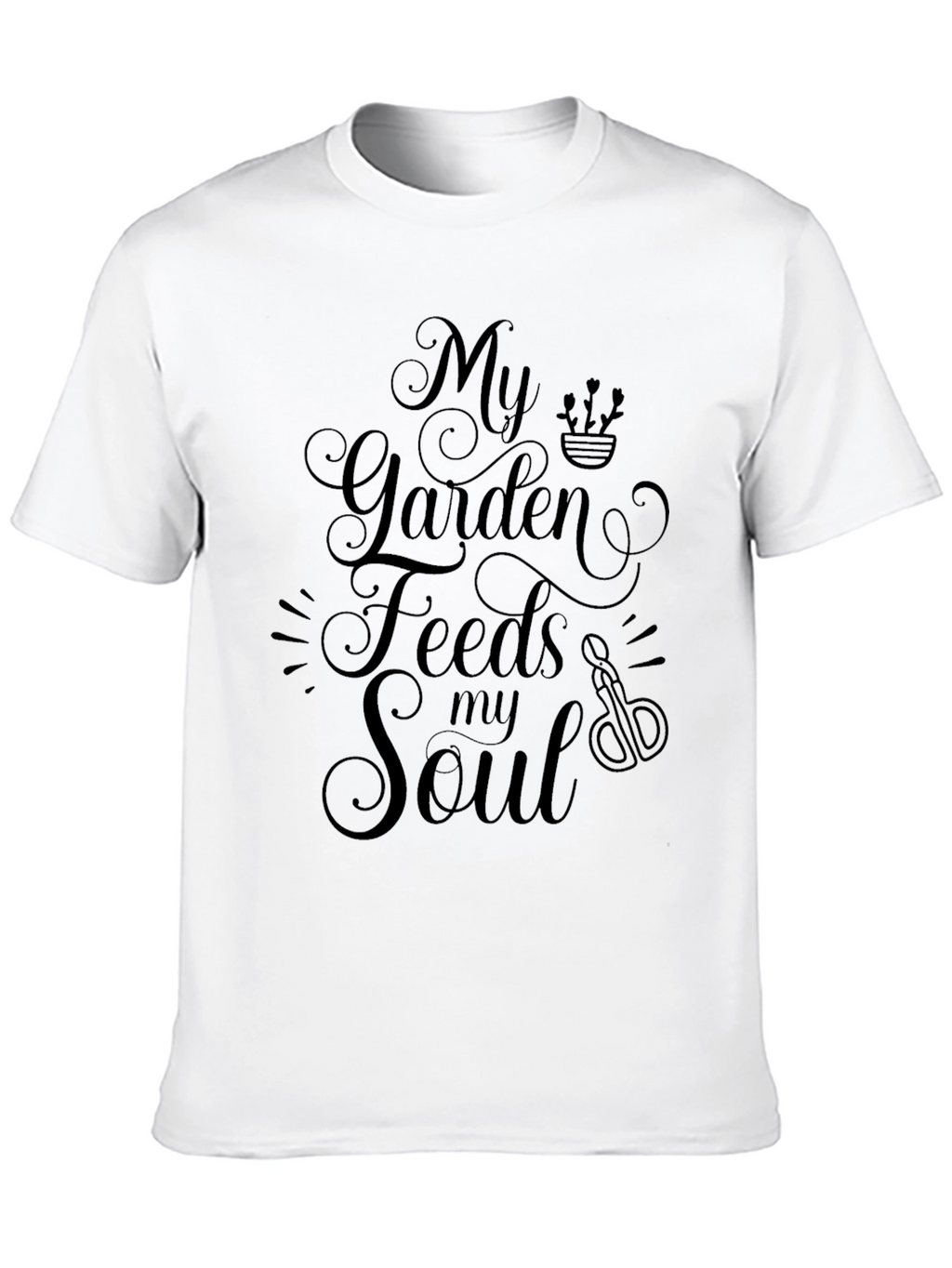 My Garden Feeds My Soul Black T-Shirt