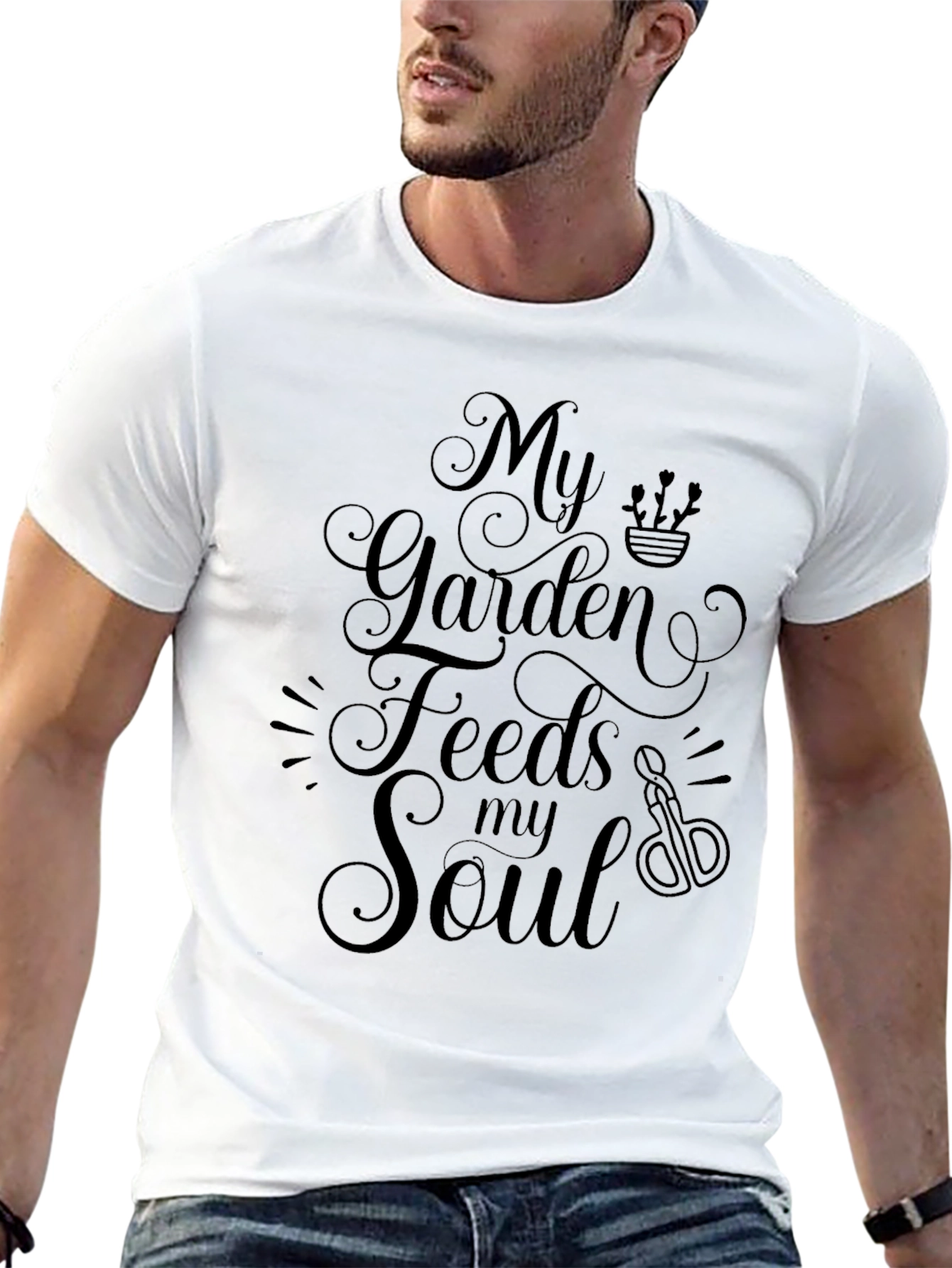 My Garden Feeds My Soul Black T-Shirt