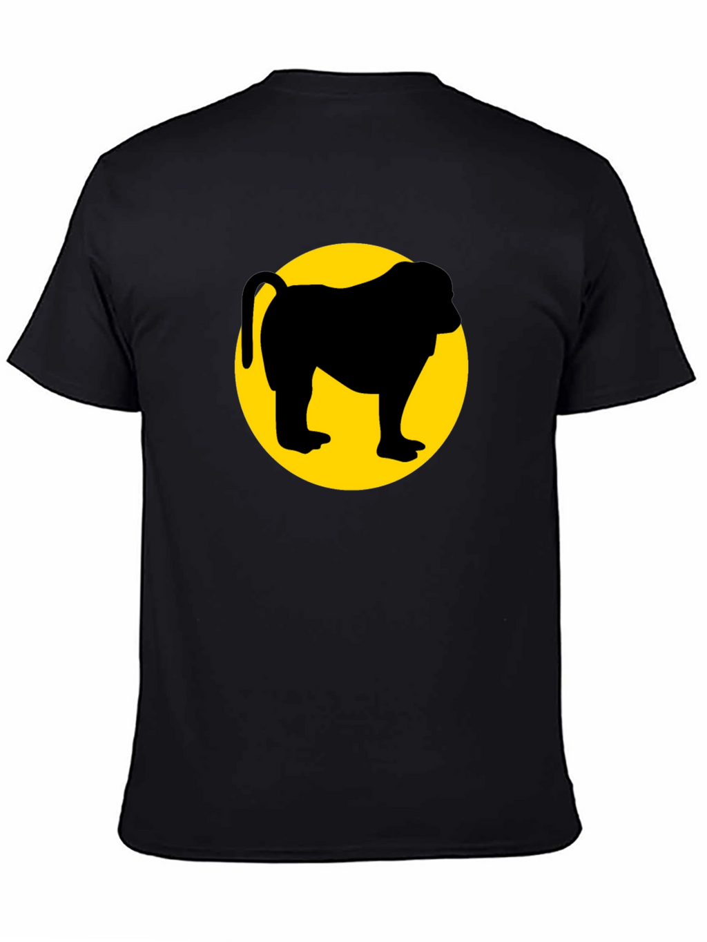 Monkey Silhouette Graphic Tee - Black