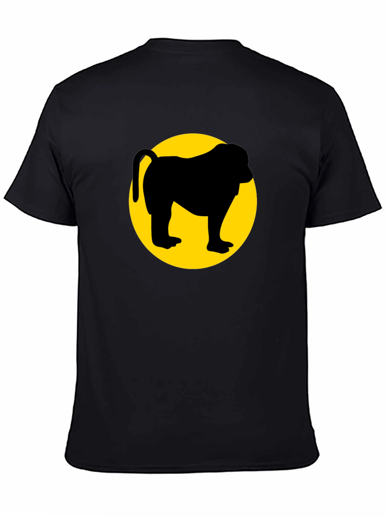 Monkey Silhouette Graphic Tee - Black