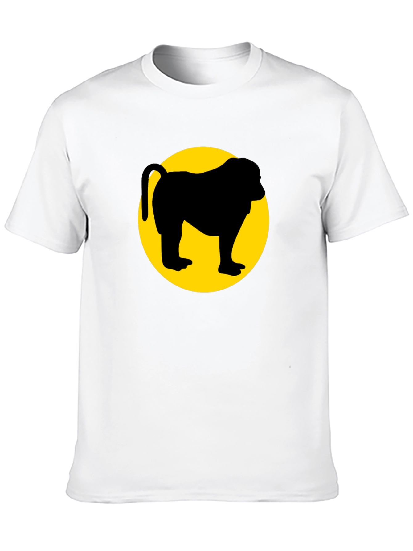 Monkey Silhouette Graphic Tee - Black