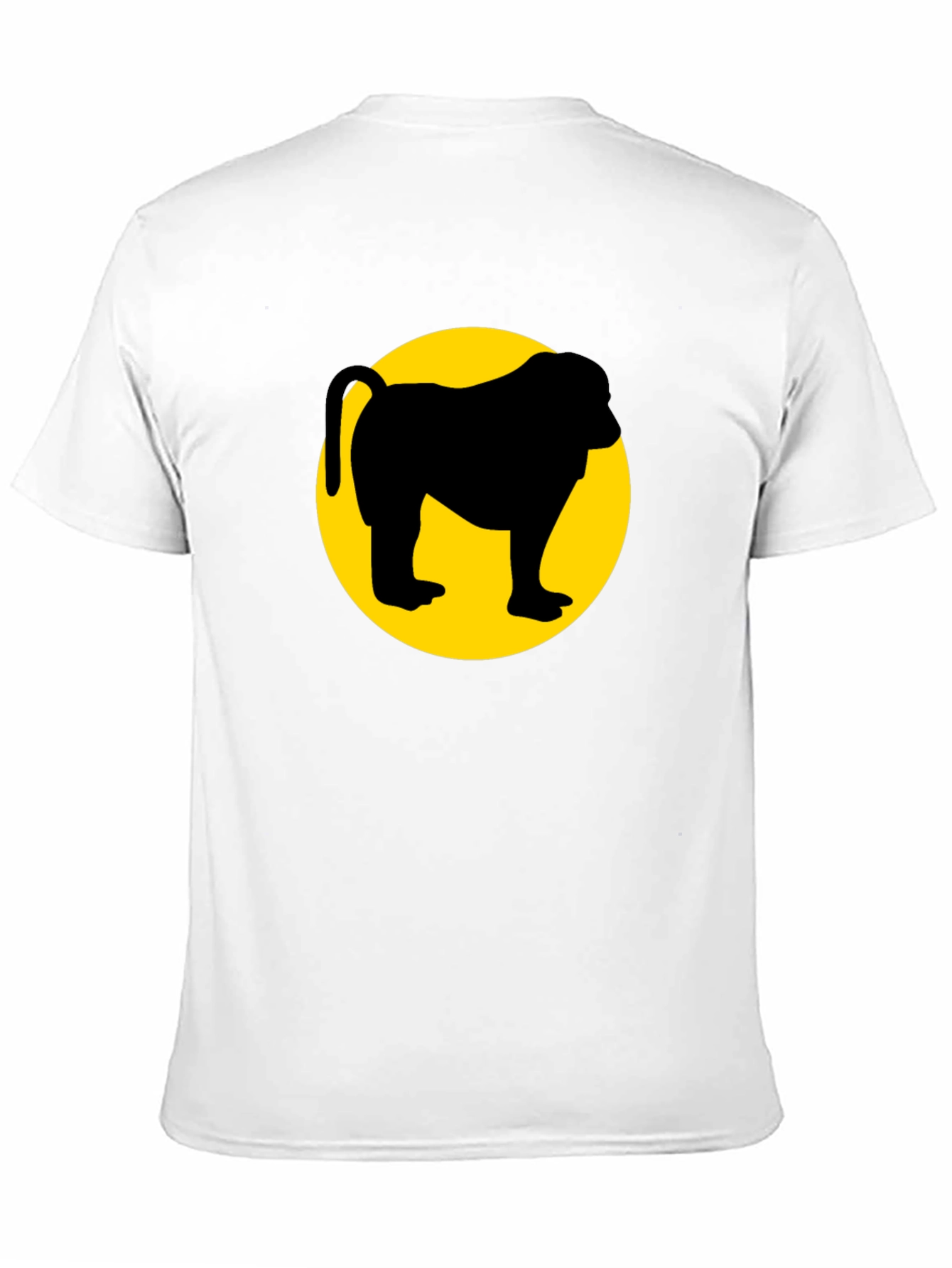 Monkey Silhouette Graphic Tee - Black
