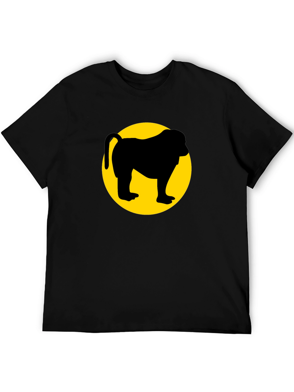 Monkey Silhouette Graphic Tee - Black