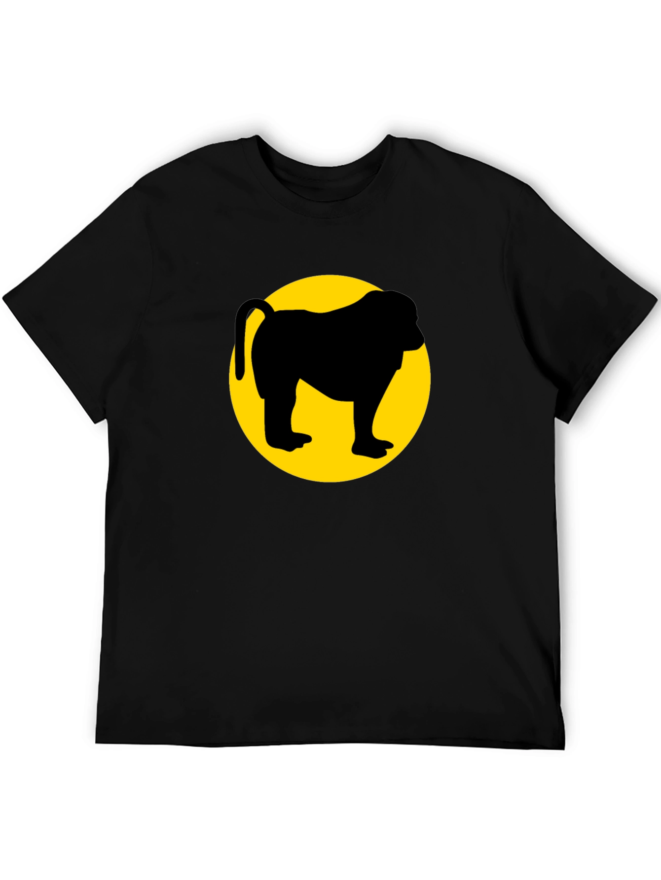 Monkey Silhouette Graphic Tee - Black