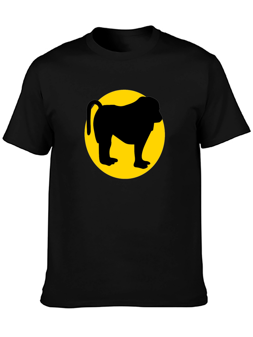 Monkey Silhouette Graphic Tee - Black