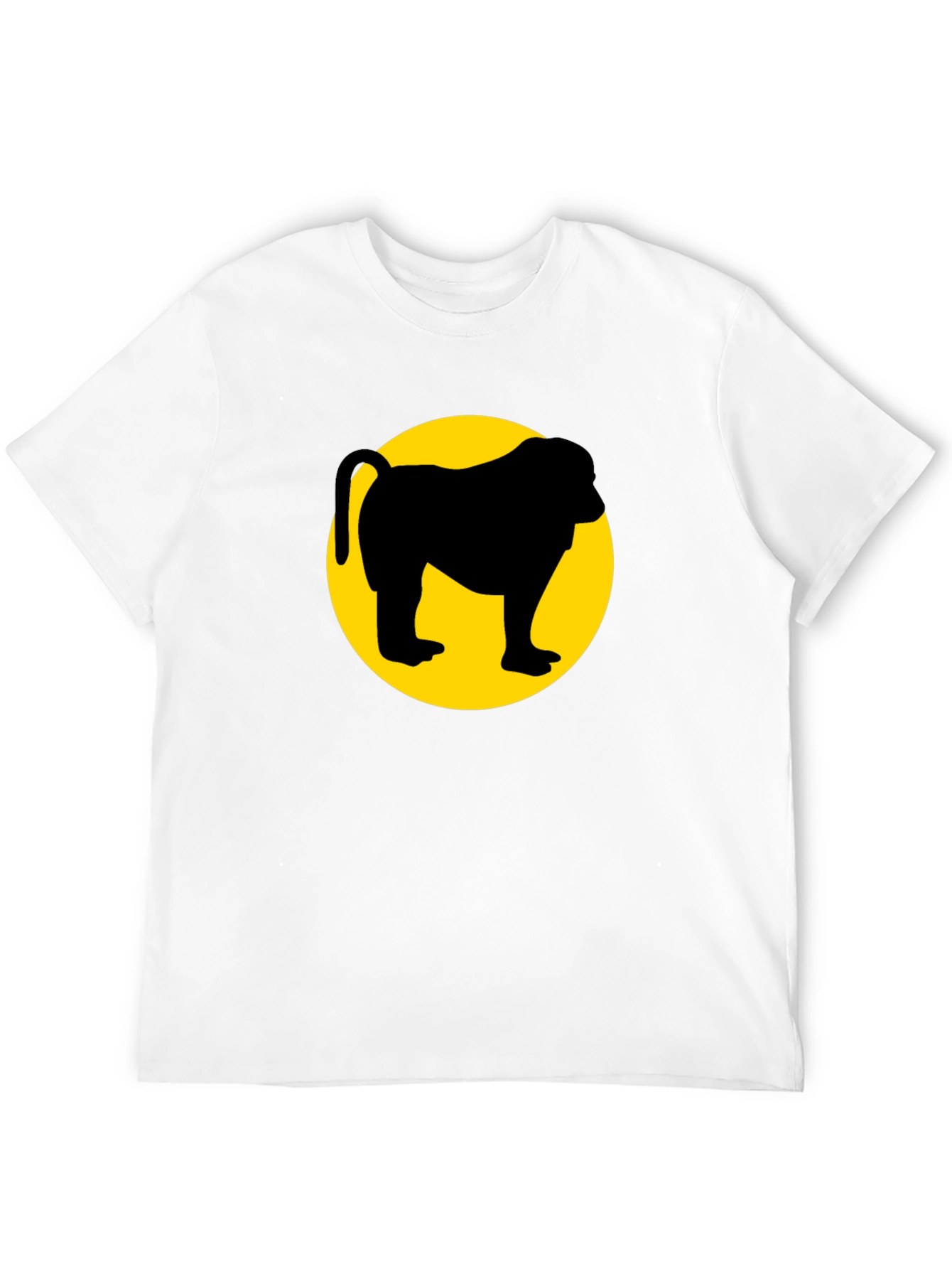 Monkey Silhouette Graphic Tee - Black