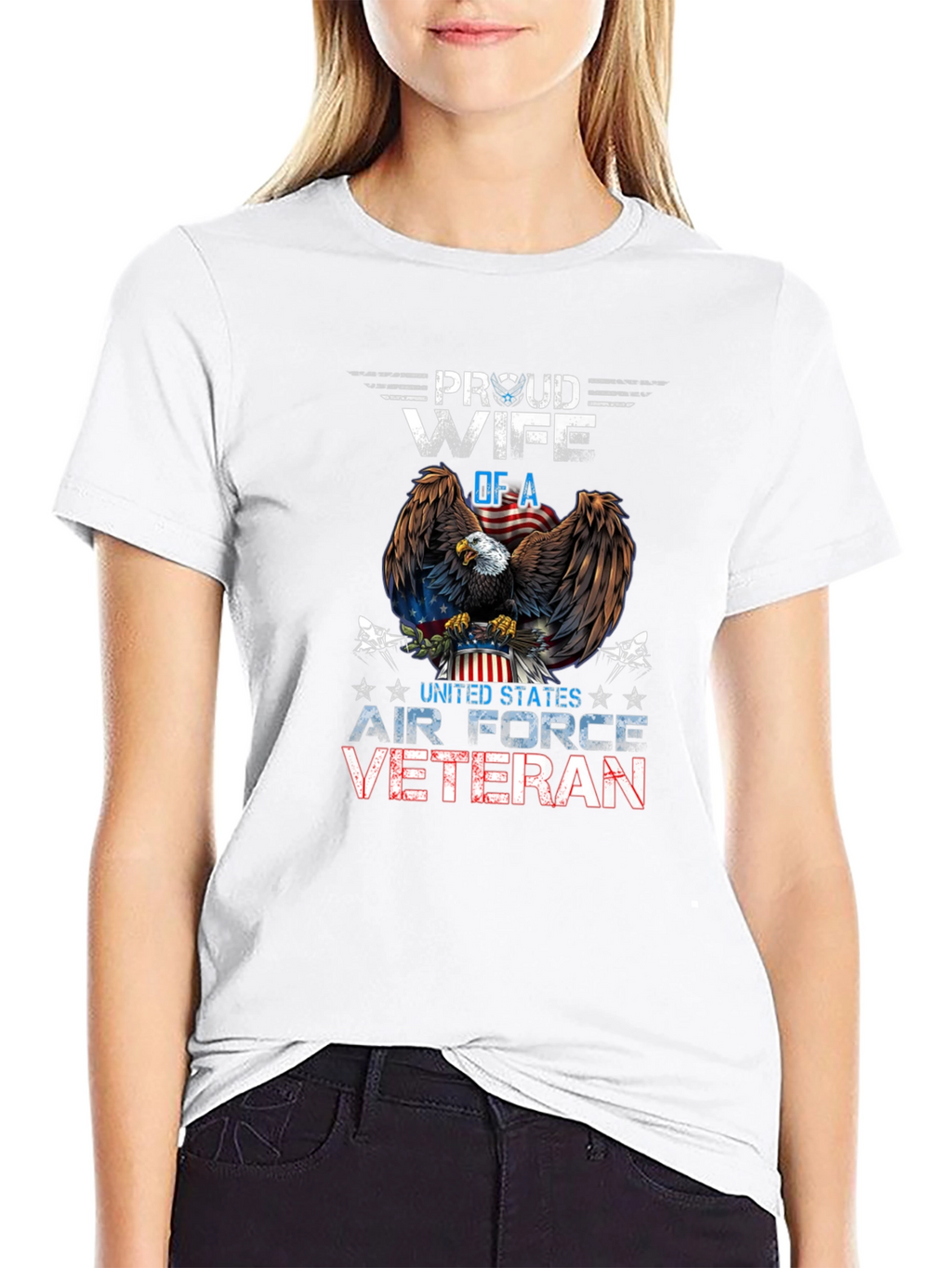 Proud Wife of Air Force Veteran Graphic T-Shirt