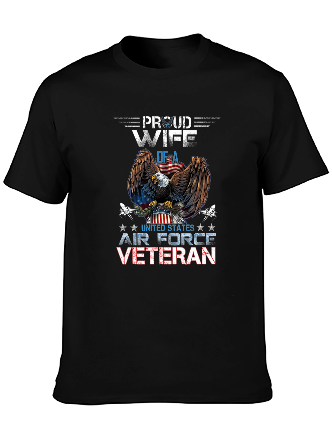 Proud Wife of Air Force Veteran Graphic T-Shirt