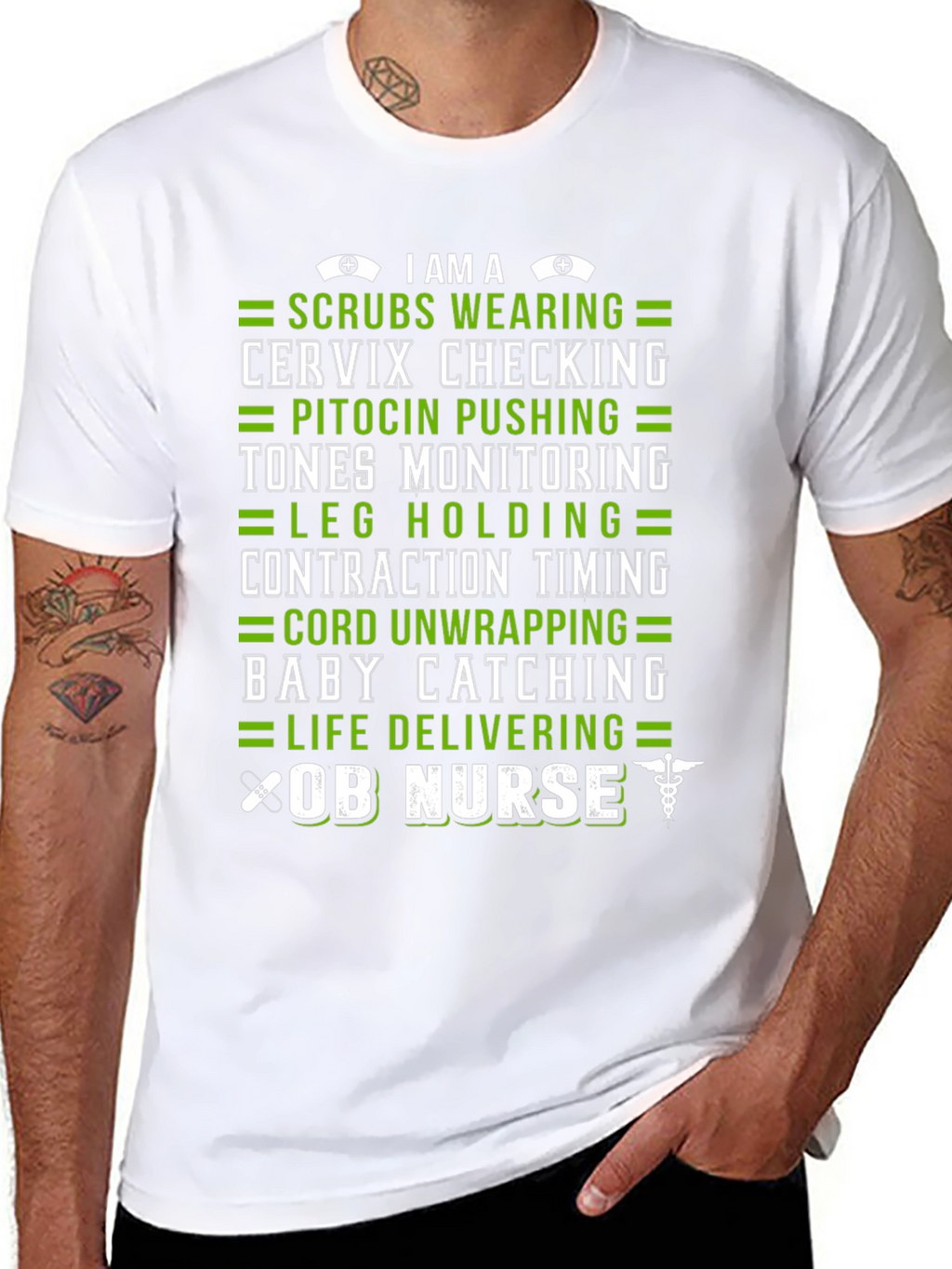 OB Nurse T-Shirt - Scrubs Baby Catching Life Delivering
