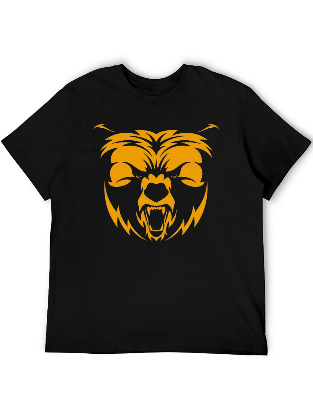 Mens Black T-Shirt with Bear Graphic