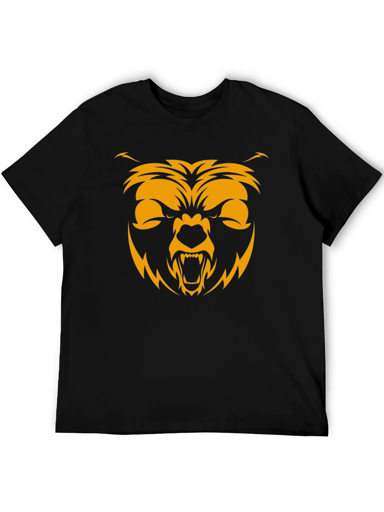 Mens Black T-Shirt with Bear Graphic