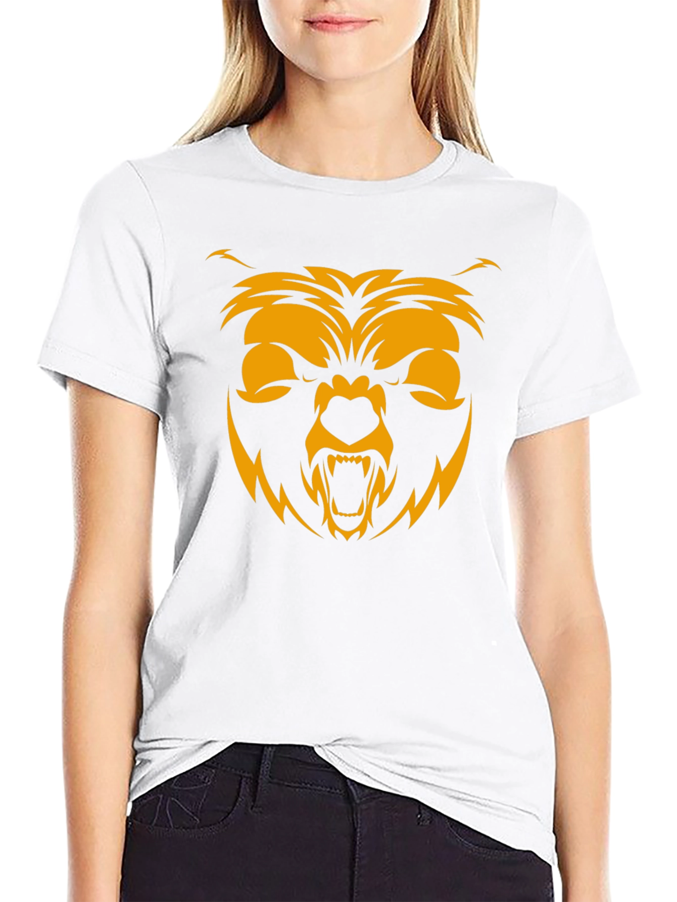 Mens Black T-Shirt with Bear Graphic
