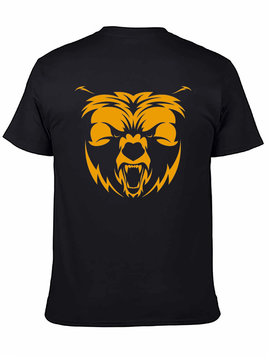Mens Black T-Shirt with Bear Graphic