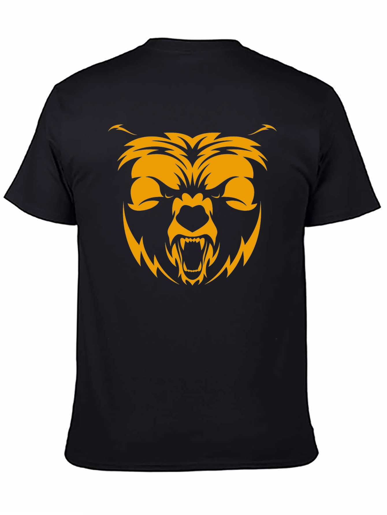 Mens Black T-Shirt with Bear Graphic