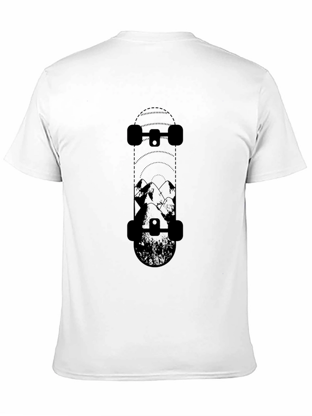Skateboarders Mountain Tee - Black Graphic T-Shirt