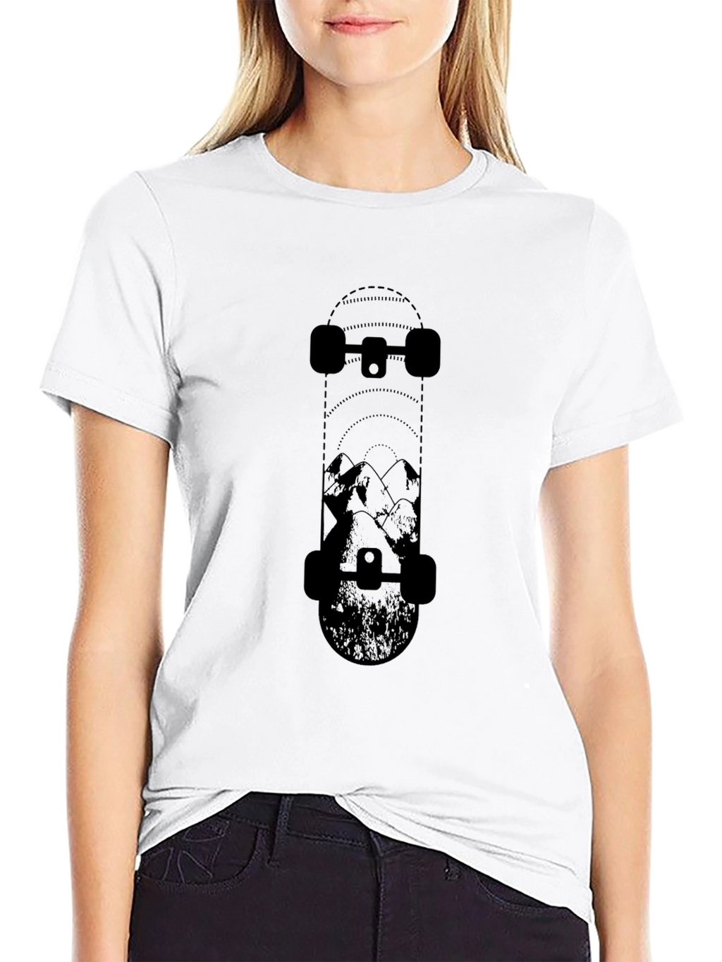 Skateboarders Mountain Tee - Black Graphic T-Shirt
