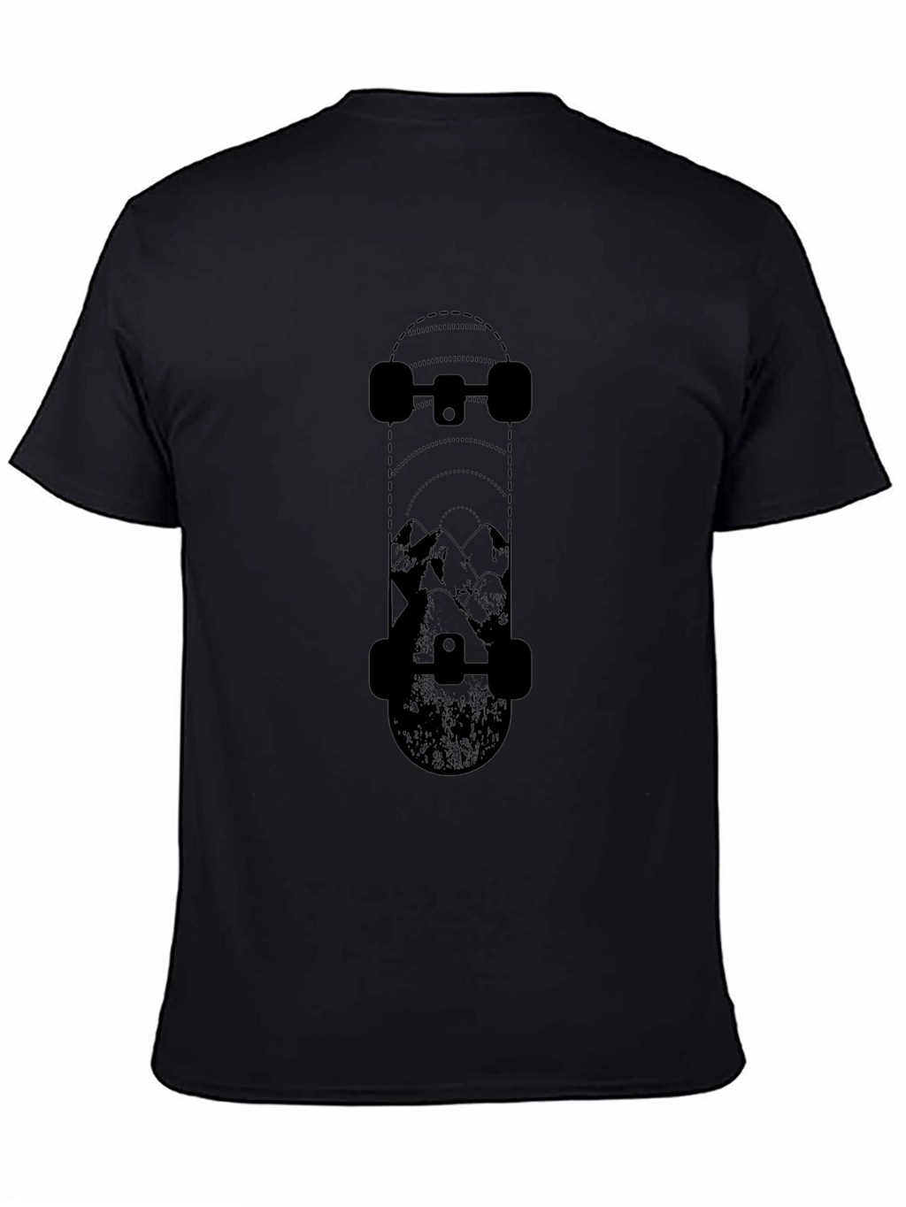 Skateboarders Mountain Tee - Black Graphic T-Shirt
