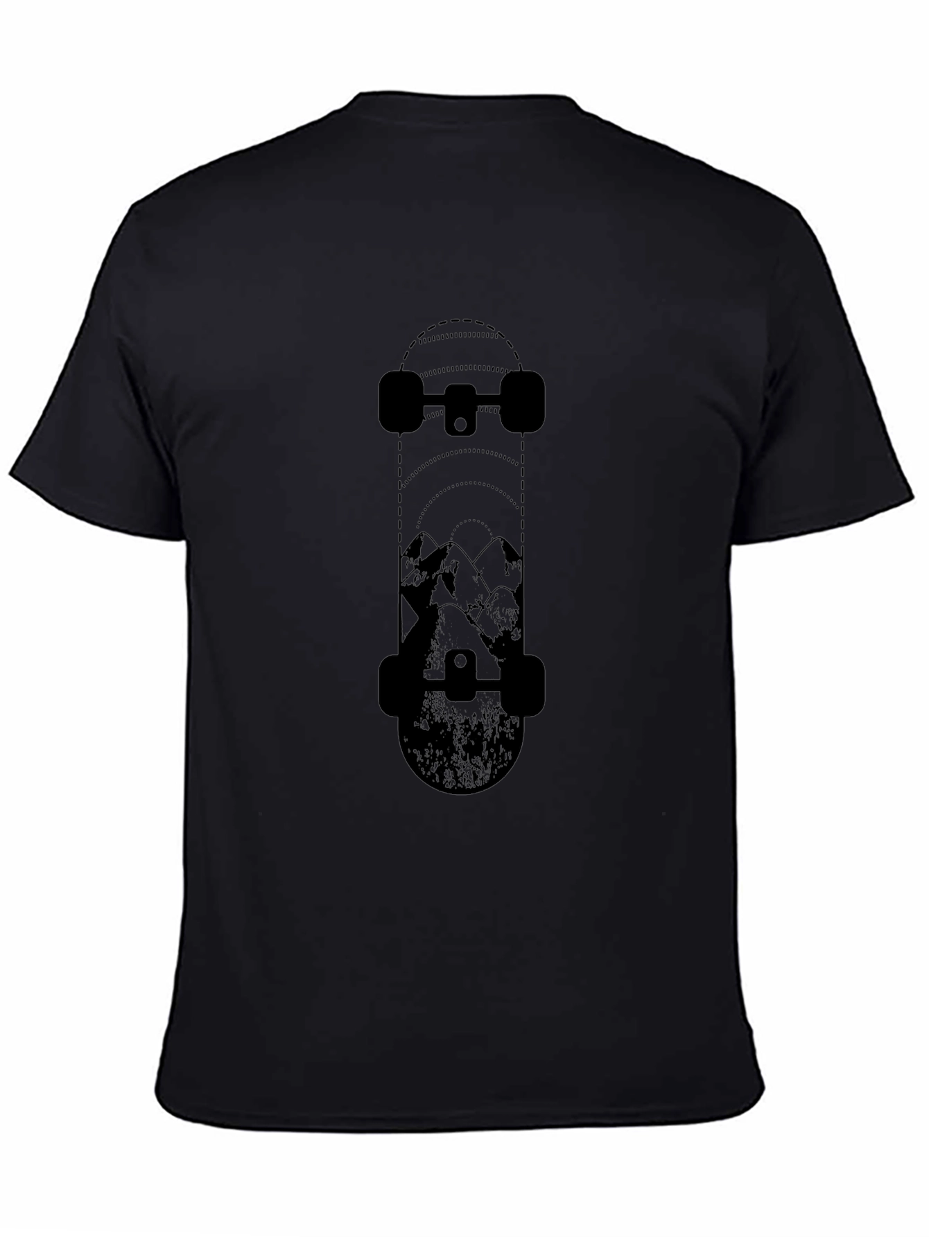 Skateboarders Mountain Tee - Black Graphic T-Shirt