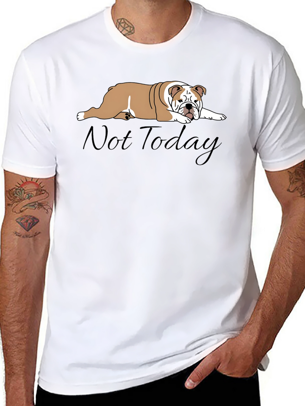Lazy Bulldog T-Shirt - Not Today Graphic Tee