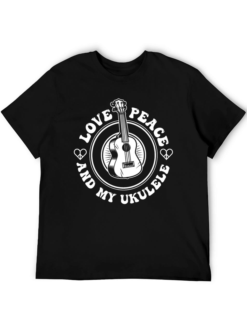 Love Peace Ukulele Graphic T-Shirt