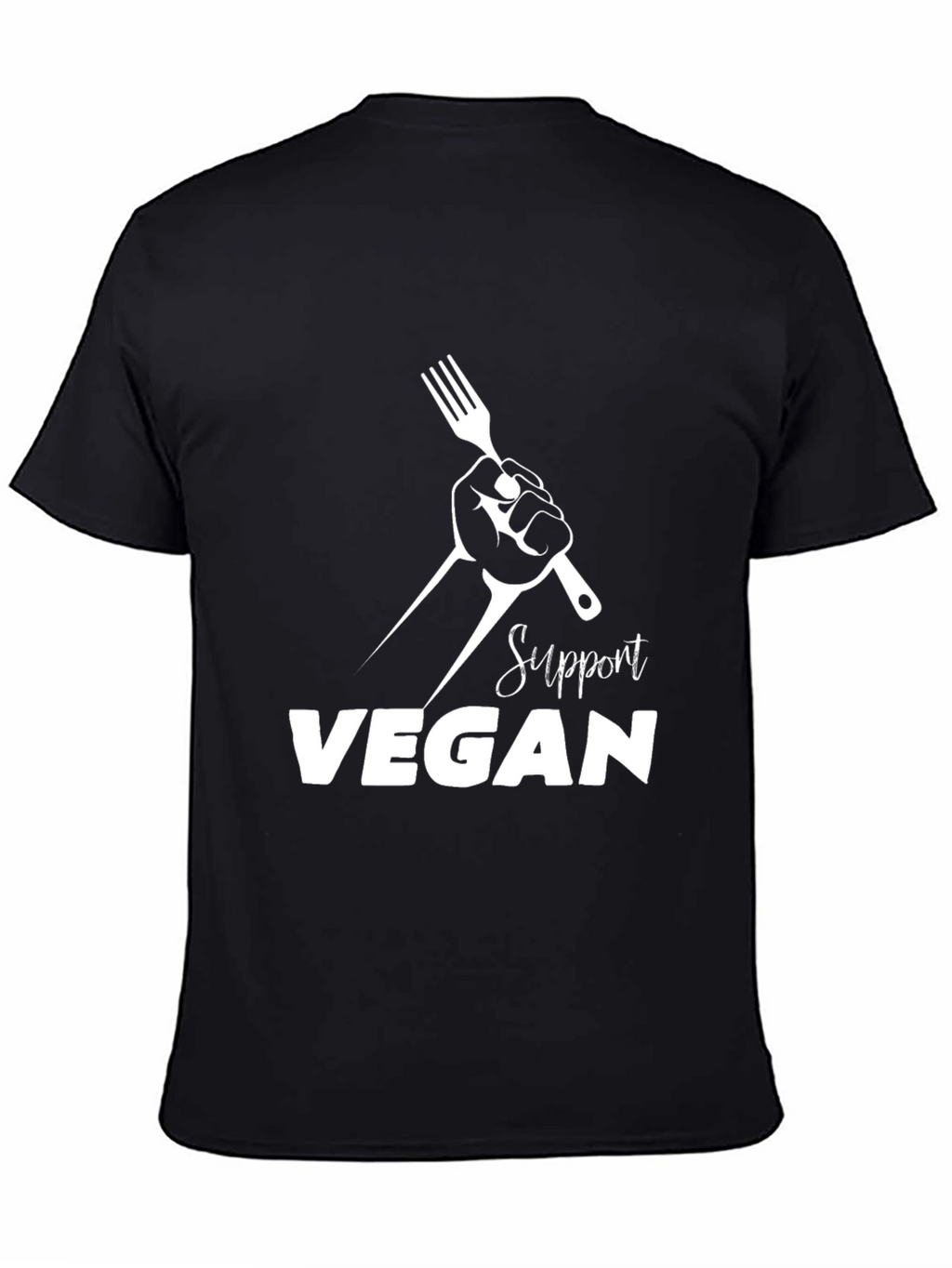 Support Vegan Black T-Shirt