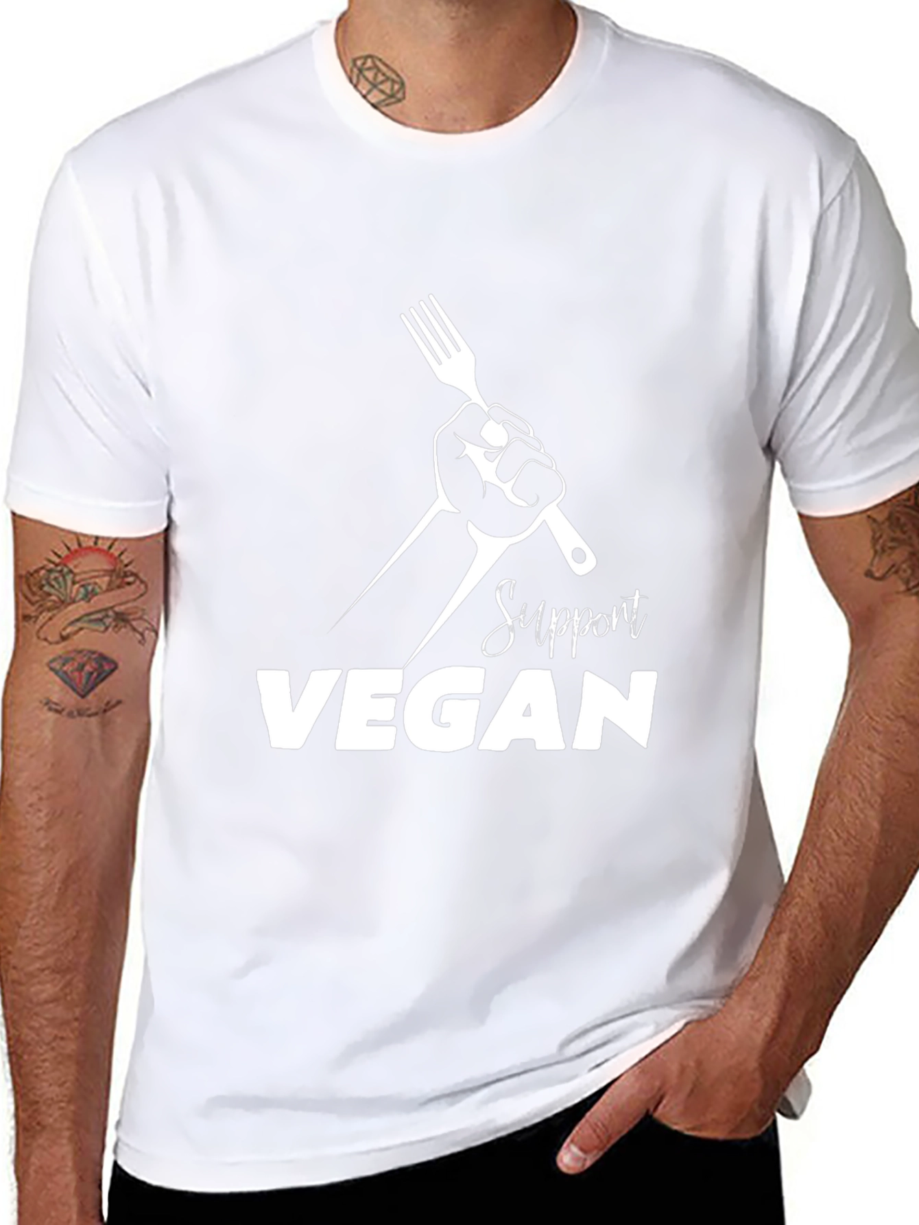 Support Vegan Black T-Shirt