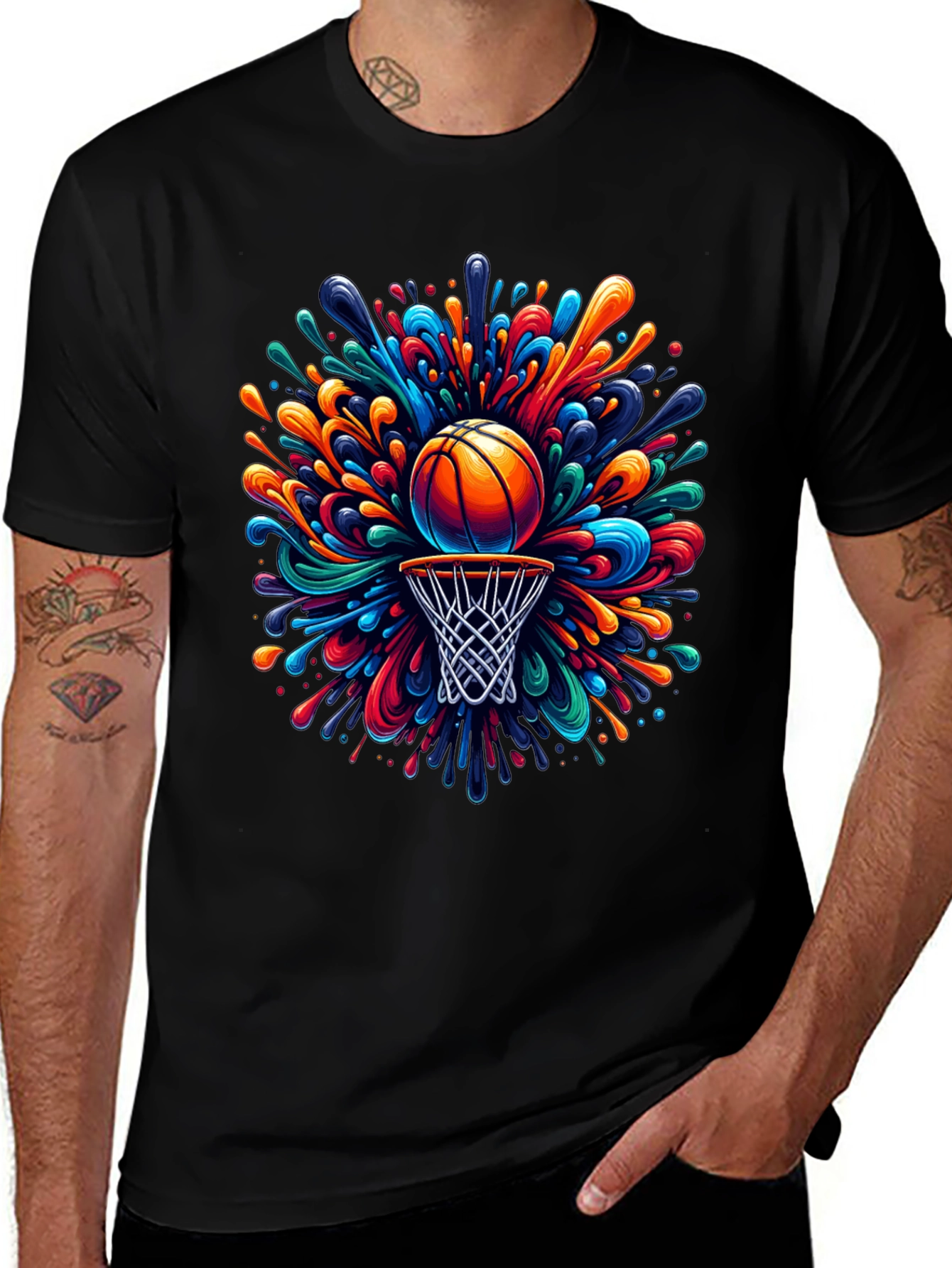 Colorful Basketball Splash T-Shirt